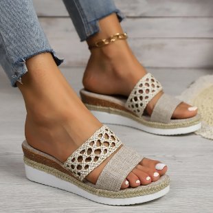 Wedge Sandals with Braided Strap