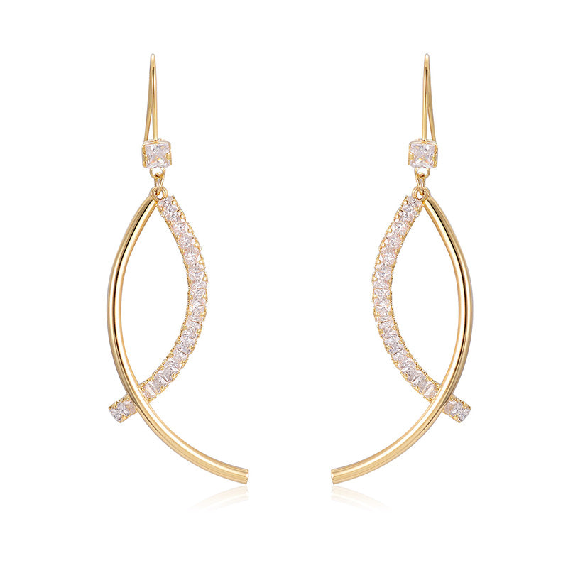 Drop Earrings with Rhinestones