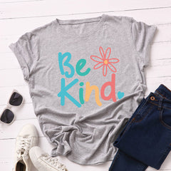 Be Kind Rundhals-Kurzarm-Top in 6 Farben XS-5XL