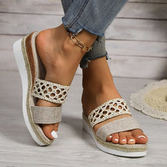 Wedge Sandals with Braided Strap