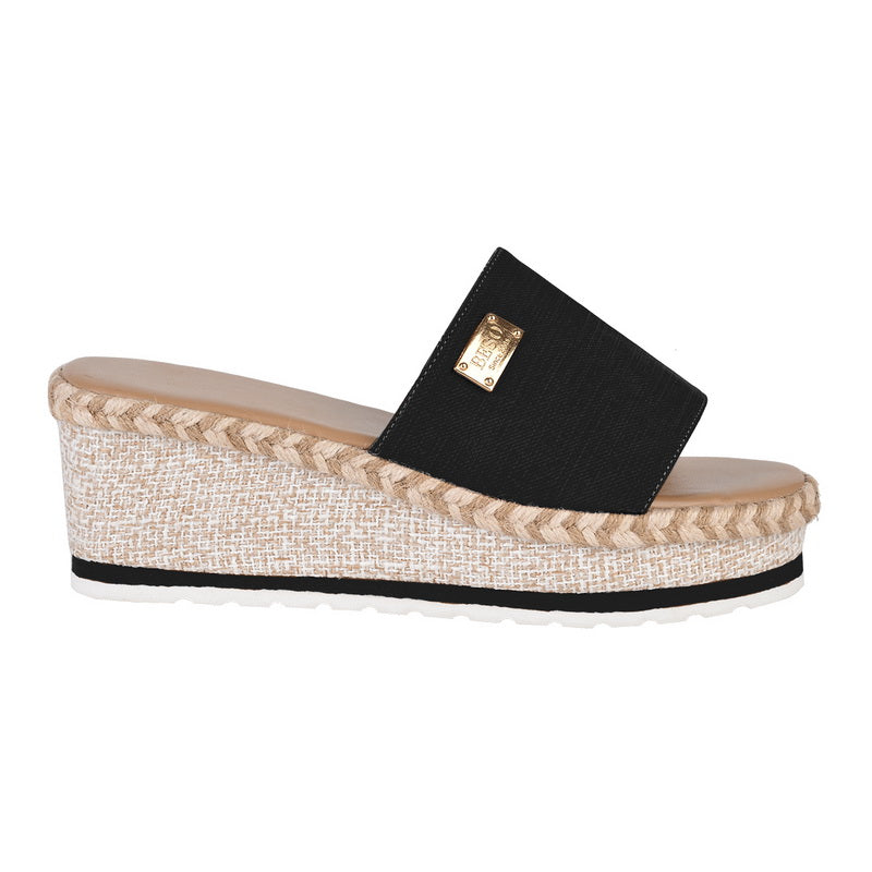 Wedge Heel Sandals with Wide Strap