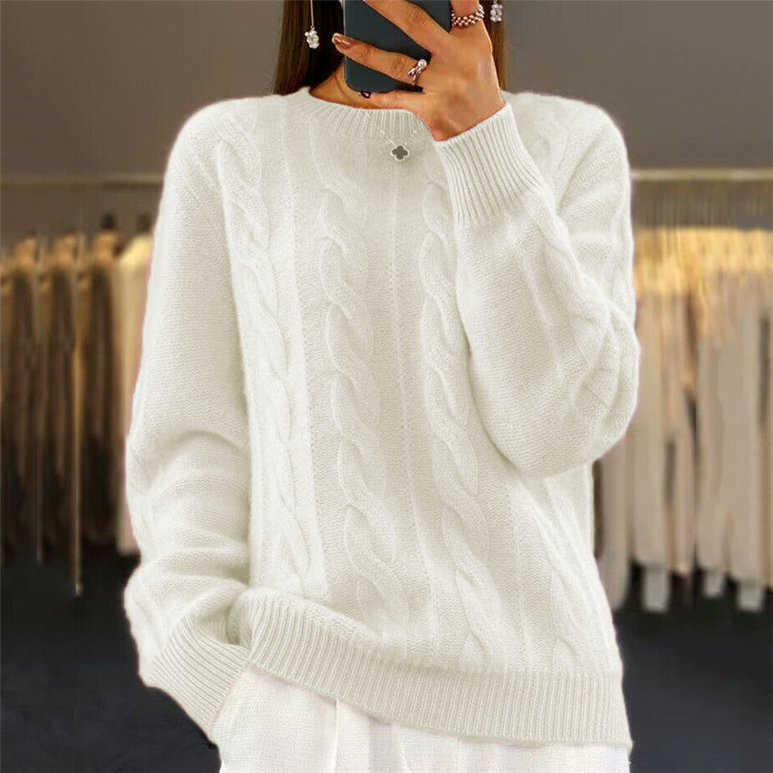 Cable-Knit Long Sleeve Sweater
