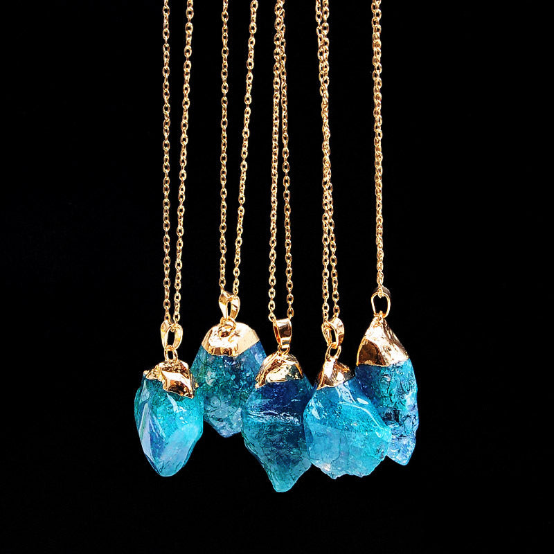 Necklace with Crystal Pendant in 9 Colors