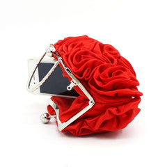 Silk Rose Clutch Hand Bag