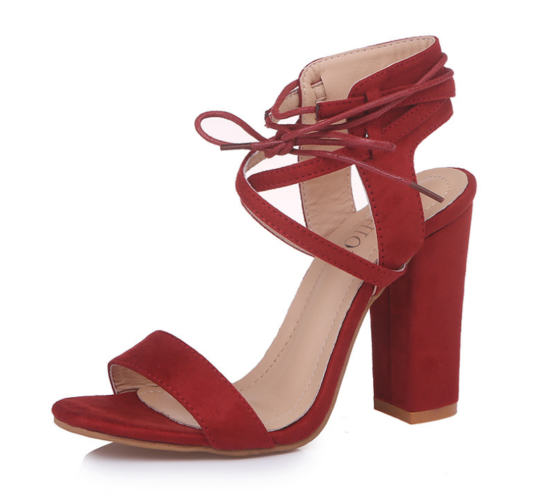 Sandales à talons hauts et à lanières en 6 couleurs