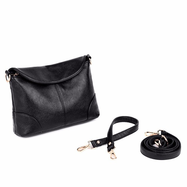Leather Solid Colour Shoulder Bag with Zipper