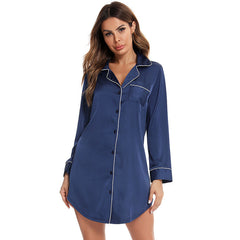 Chemise de nuit boutonnée à manches longues