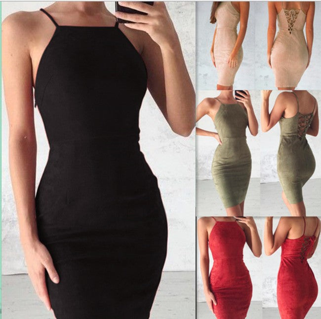 Sleeveless Spaghetti Strap Bodycon Dress