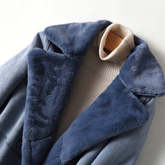 Mid-Length Padded Coat with Lapel and Pockets in 2 Colors S-2XL