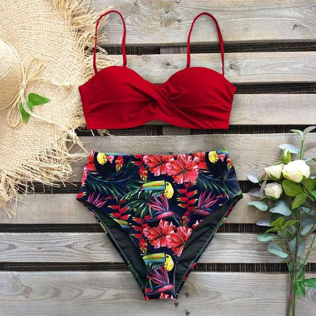 High Waist Printed Bikini in 15 Patterns S-XL