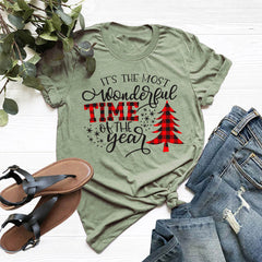 Round Neck Christmas Short Sleeve Shirt