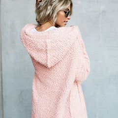 Long Sleeve Hooded Fleece Cardigan Jacket in 4 Colors S-5XL