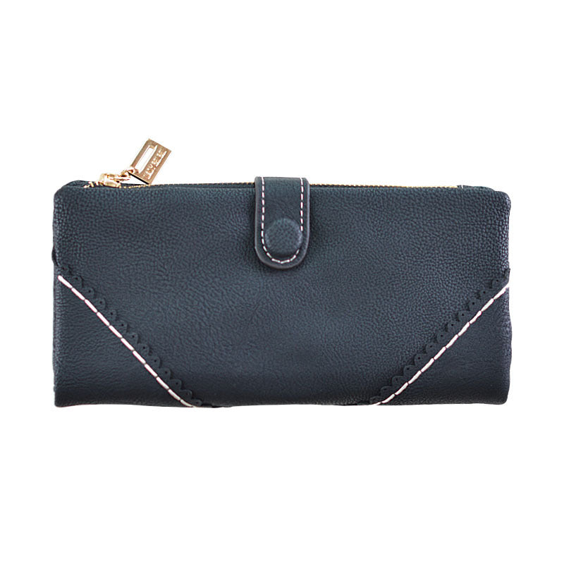 Multicompartment  Leather Wallet With Zipper