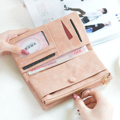 Multicompartment  Leather Wallet With Zipper