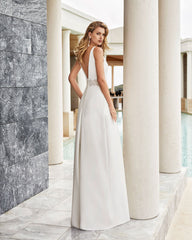 Elegant Sleeveless V-Neck White Jumpsuit S-XL