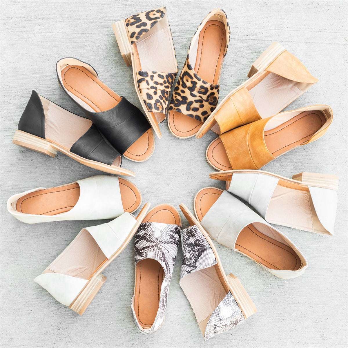 Open Toe Closed Heel Sandals