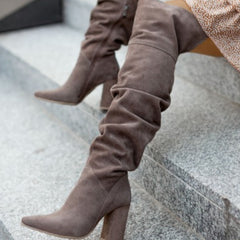 Suede High Heel Pointed Toe Over the Knee Boots