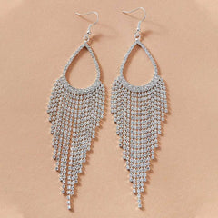Boucles d'oreilles bohèmes à pampilles et strass