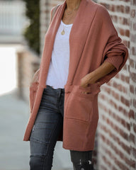 Knit Cardigan with Bat Sleeves and Pockets in 2 Colors S-XL
