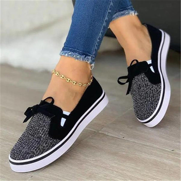 Canvas Flat Heel Sneakers