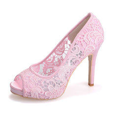Open Toe Lace Stilettos in 4 Colors