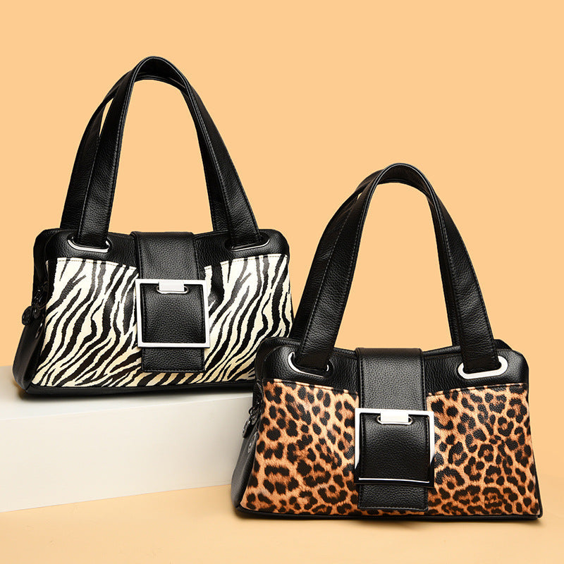 Printed Soft Leather Shoulder Messenger Bag in 2 Patterns