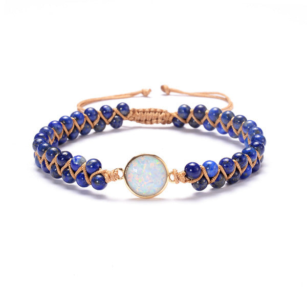 Bracelet bohème tressé en pierre et opale en 6 couleurs