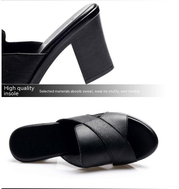 Thick High Heel Sandals in 3 Colors