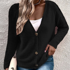 V-Neck Button Cardigan Sweater in 6 Colors S-L