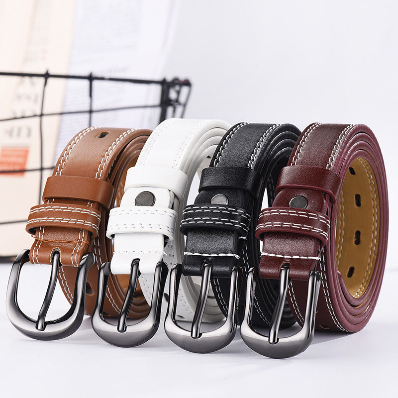 Unisex PU Leather 3'5â€?Belt in 4 Colors