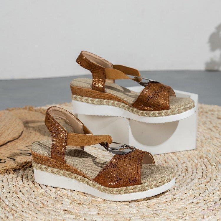 Wedge Sandals with Decorative Ring in 7 Colors