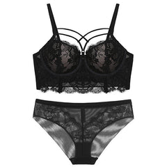 Padded Lace Bra and Panties Set in 4 Colors