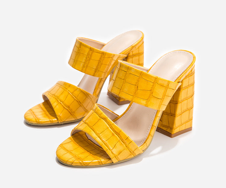 Chunky High Heel Sandals in 2 Colors