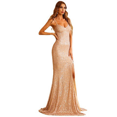 Backless Sleeveless Floor Length Prom Evening Gown in 2 Colors S-XL