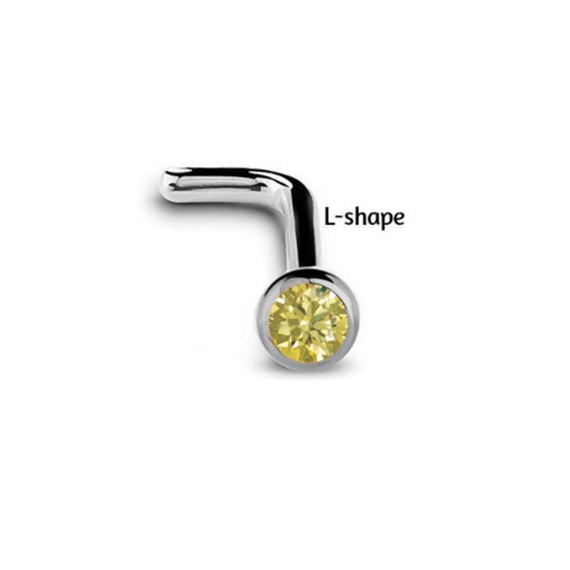 Nose Stud with Gem in 3 Colors and 4 Sizes