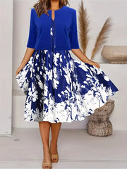 Sleeveless Floral Midi Dress with Cardigan Two Piece Set
