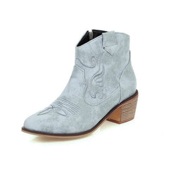 Leather Ankle Height Cowboy Boots