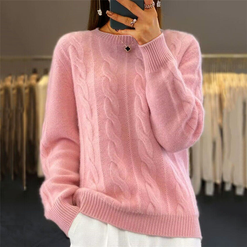 Cable-Knit Long Sleeve Sweater