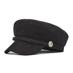 Casquette en velours de daim avec bord et dessus plat en 3 couleurs