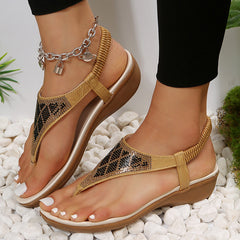 Bohemian Rhinestone Thong Sandals in 2 Colors