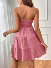 Sleeveless Ruffled Summer Mini Dress with Spaghetti Straps in 8 Colors S-XXL