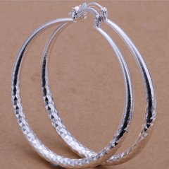 Large Silver-Plated Hoop Earrings