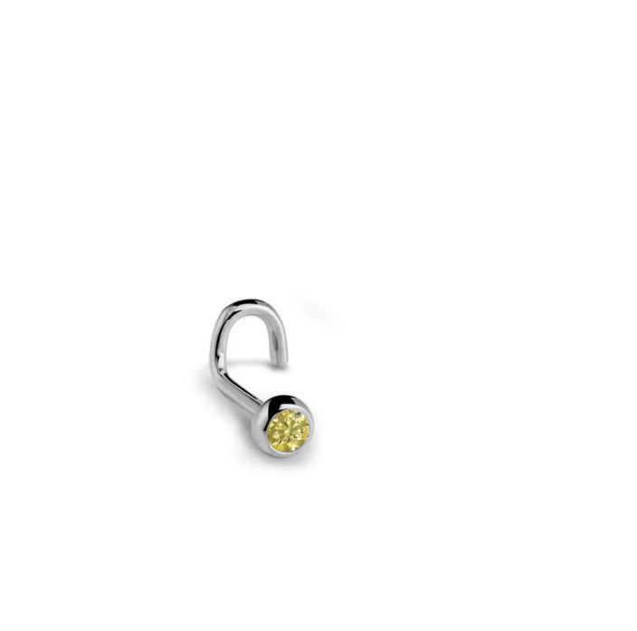 Nose Stud with Gem in 3 Colors and 4 Sizes