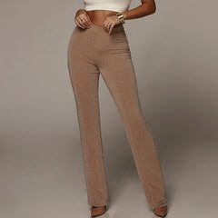 Sparkly High Waist Flared Pants in 2 Colors S-L