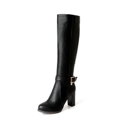 Block Heel Knee High Boots