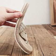 Faux Straw Flip-Flop Beach Sandals