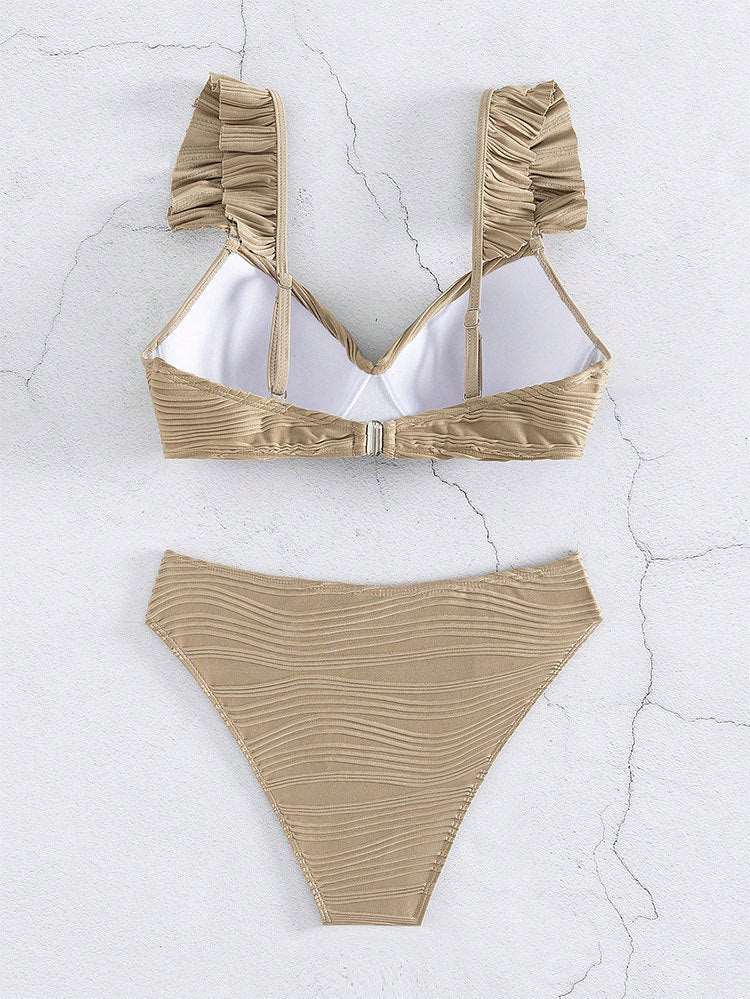 Solid Color Ruffled Bikini in 2 Colors S-XL