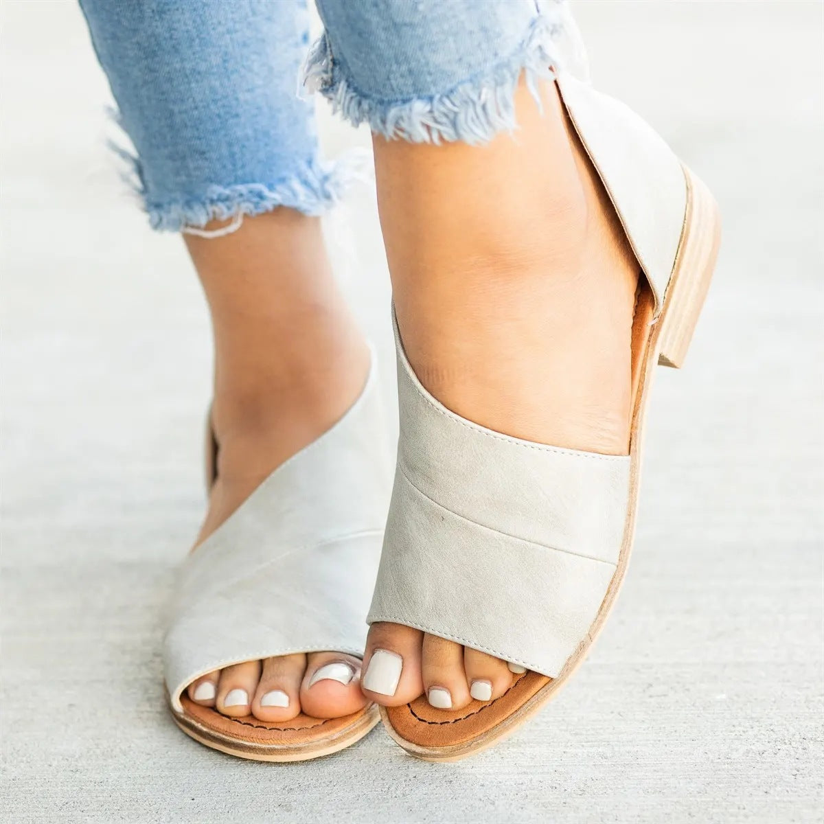 Open Toe Closed Heel Sandals