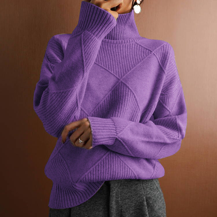 Long Sleeve Knit Turtleneck Sweater in 8 Colors S-XXL