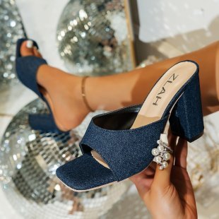 Suede Square Toe High Heel Sandals